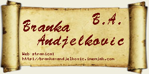 Branka Anđelković vizit kartica